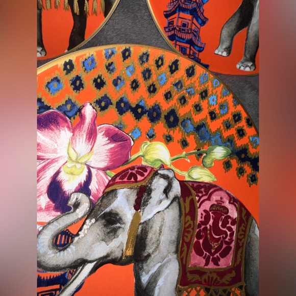 Williams Sonoma RAJ Thai Palace Salad Plates Set of 5 Elephant Very Hard To Find - Picture 10 of 14